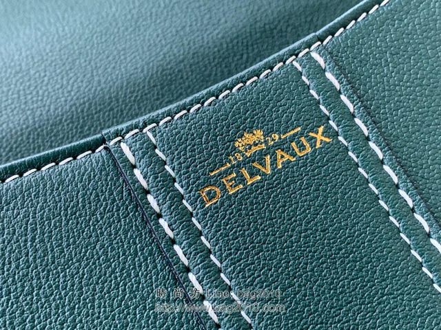 DELVAUX女包 Brillant系列手袋 手縫版黑色MM中號 德爾沃女手提包 女手拎包 Delvaux單肩斜挎包 DF0028手縫 翡翠綠  fcs1383